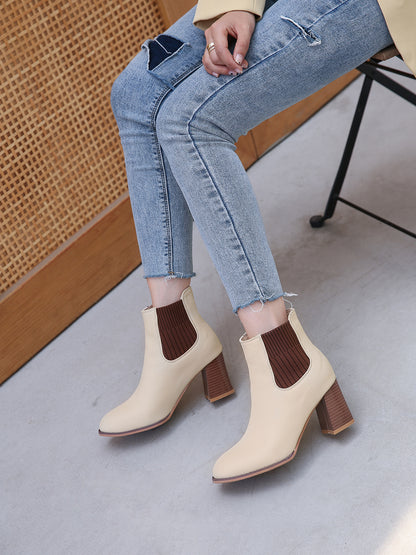 Womens Elastic Band Closure Ankle Boots