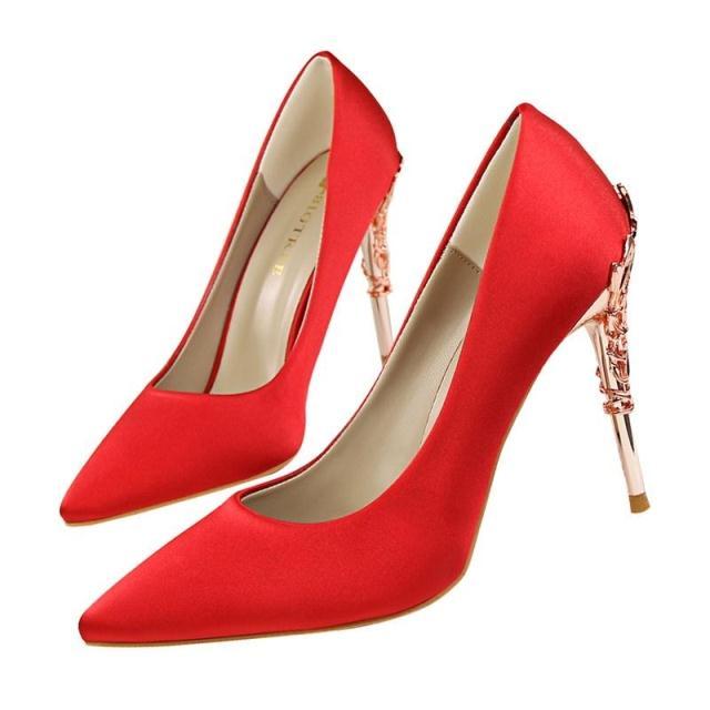 Women’s 10cm High Heel Shoes | Elegant Metal-Detail Pumps