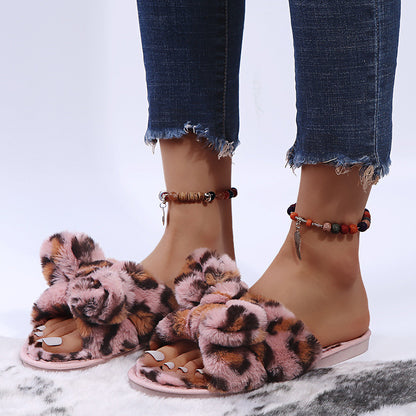 Leopard Print Metal Decoration Women Sandals