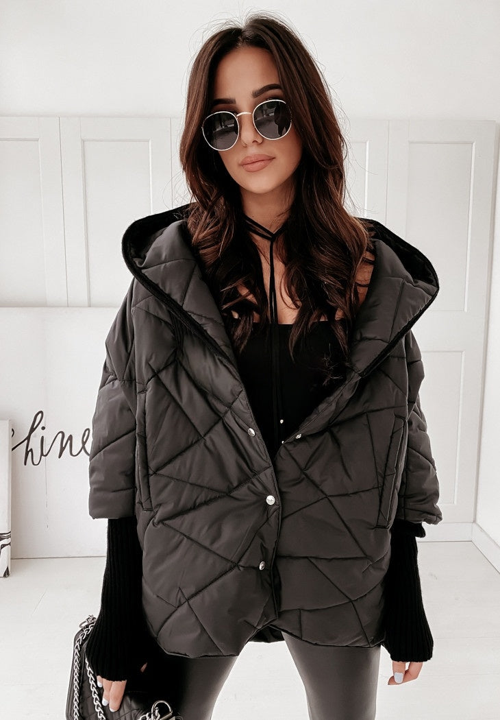 Large Lapel Cotton-Padded Jacket – Coats for Women Winter & Street Style Outfits