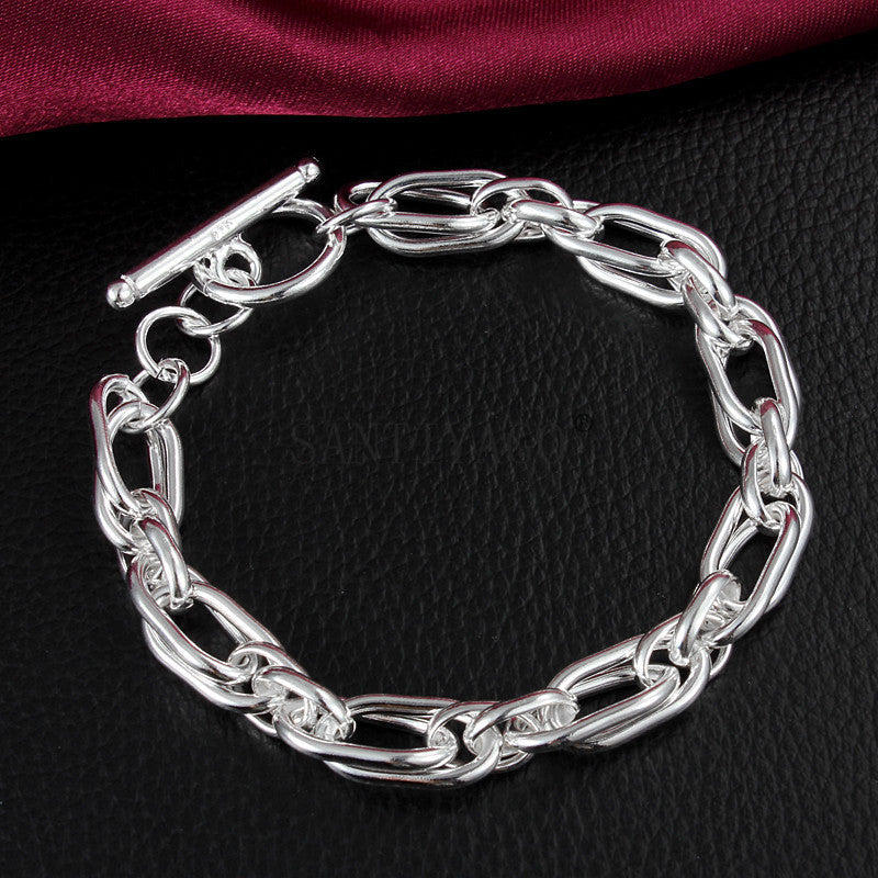 925 Silver Plated Chain Bracelet – Unisex Minimalist Bracelet for Everyday Wear