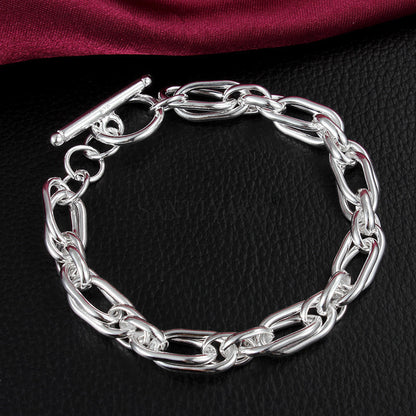 925 Silver Plated Chain Bracelet – Unisex Minimalist Bracelet for Everyday Wear