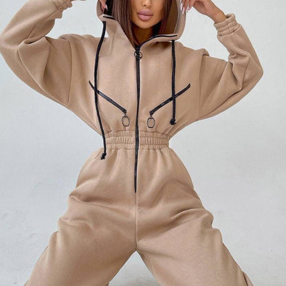 Zipper Hoodie & Drawstring Pants Two-Piece Outfit Set | Cozy Style 2025 Aesthetic