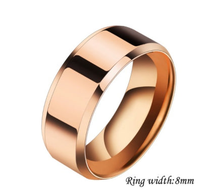 Niche Stainless Steel Couple Rings – Minimalist Unisex Bands in Multiple Finishes, Geometric Jewelry