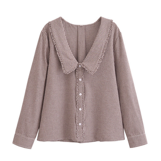 High Quality Elegant Peter Pan Collar Women Shirts