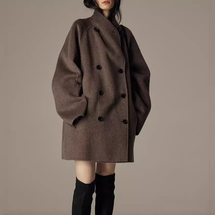 Womens S 5XL Plus Size Long Wool Elegant Winter Coat