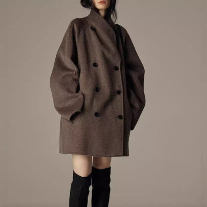 Womens S 5XL Plus Size Long Wool Elegant Winter Coat