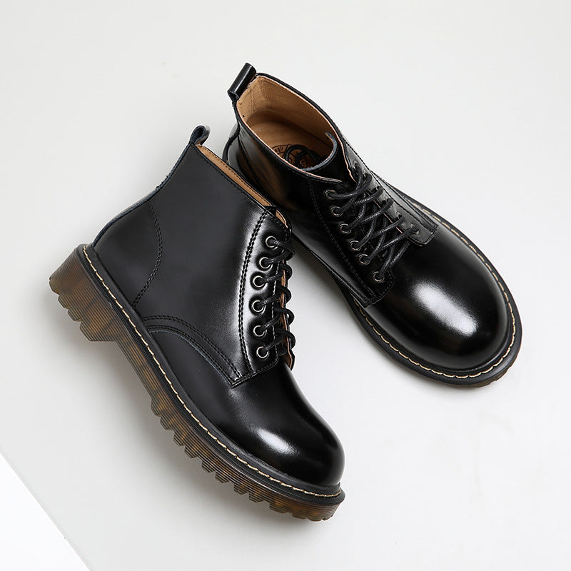 Vintage-Inspired Martin Boots for Women | Belted High-Top Leather Boots with Totem Details