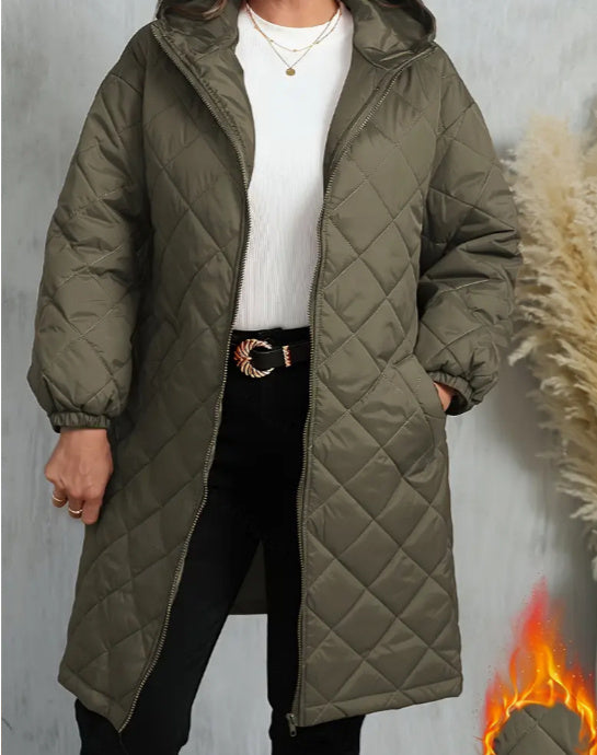 Elegant Hooded Zipper Cotton Puffer Jackets – Coats for Women Casual & Winter Outfits