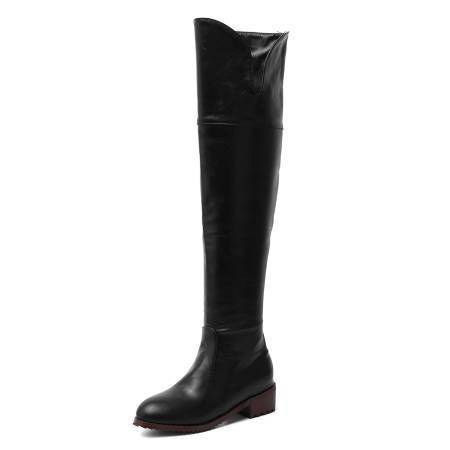 Over-the-Knee Flat Boots for Women | Stretch Thigh High Winter Boots with Square Heel