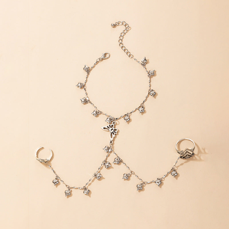 Butterfly Flight From Wrist To Finger Womens Bracelet Ring