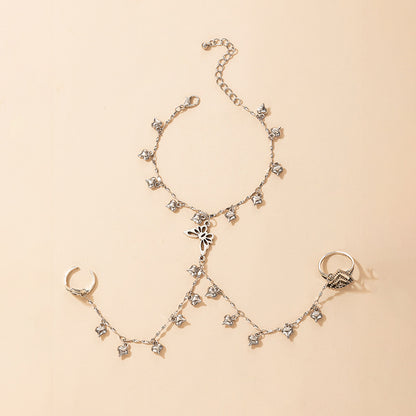 Butterfly Flight From Wrist To Finger Womens Bracelet Ring