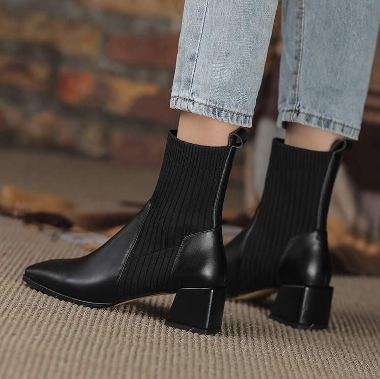 Chic Sock Knitted High Heel Boots