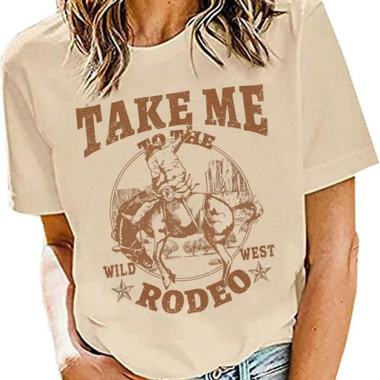Rodeo Graphic Tee For Women Steer Skull Western Vintage Country Music T Shirt Cowboy Graphic Tops