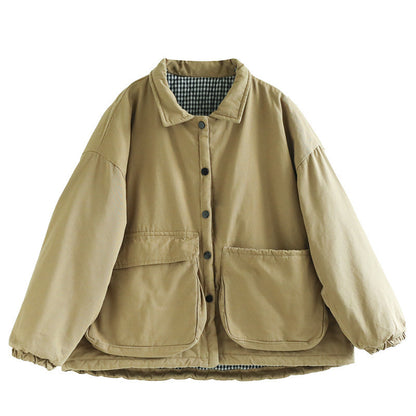 Womens Multi Side Pockets Plus Size Winter Coats