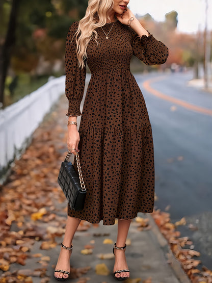 Leopard Print Long Sleeve Dress | Fierce Fashion Outfit & Elegant Dress for Women