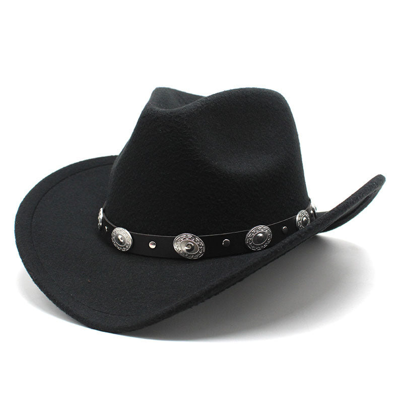 Western Wool Cowboy Hat – Vintage Wide Brim Fedora for Men & Women