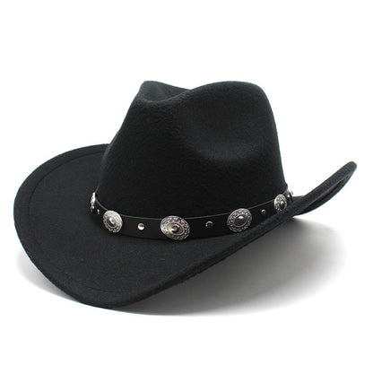 Western Wool Cowboy Hat – Vintage Wide Brim Fedora for Men & Women