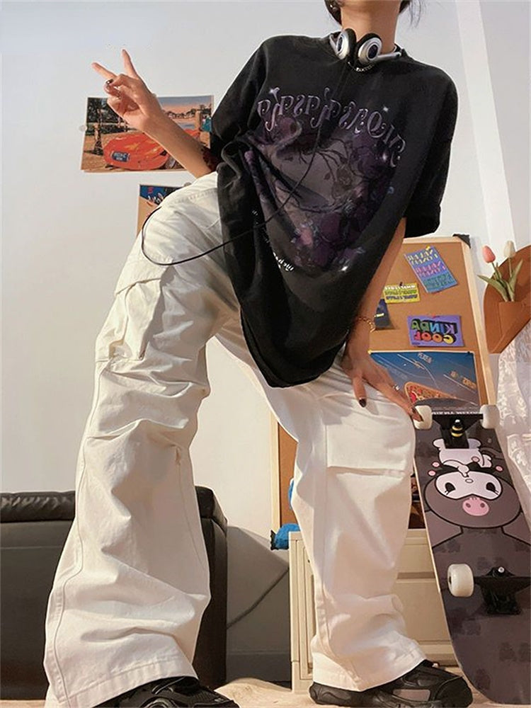 New Womens Casual High Waist Jogger Cargo Pants