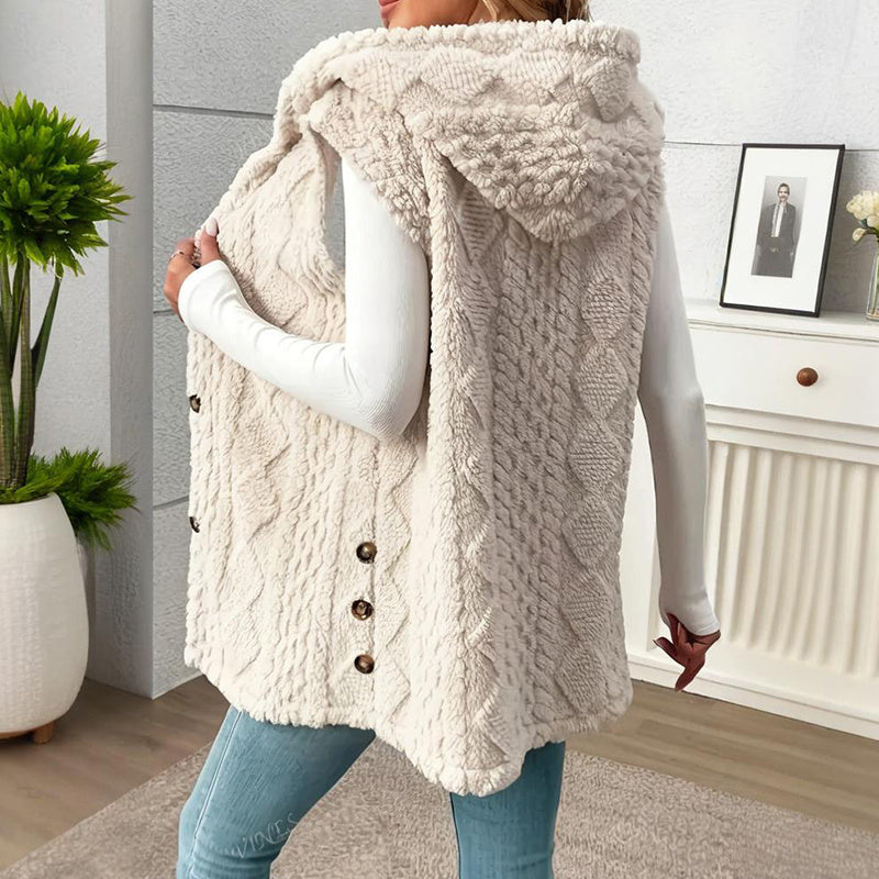 2025 Womens Long Winter Quilted Hooded Vest Sleeveless Down Cotton Jacket With Pockets Warm Outdoor Coat S 5XL