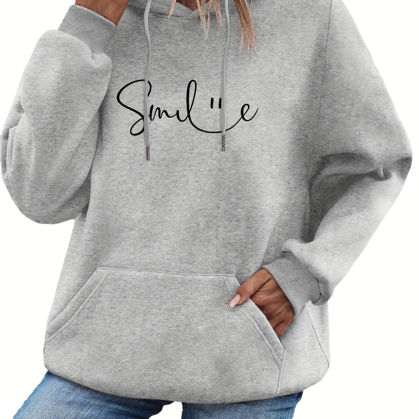 Womens Always Smile Stay Positive Casual Hoodies