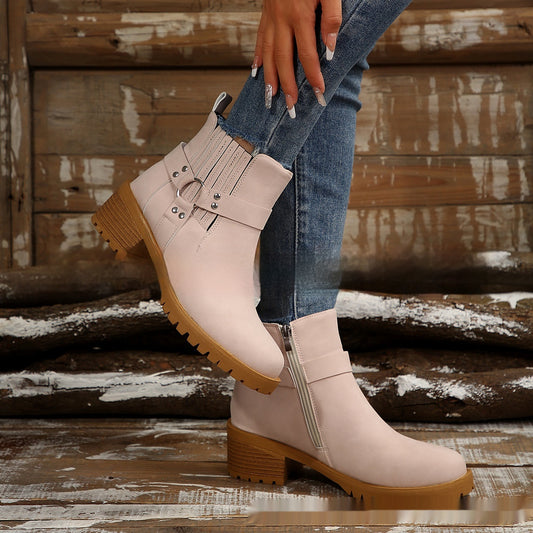 Womens Cross Lace Up Chic Ankle Boots