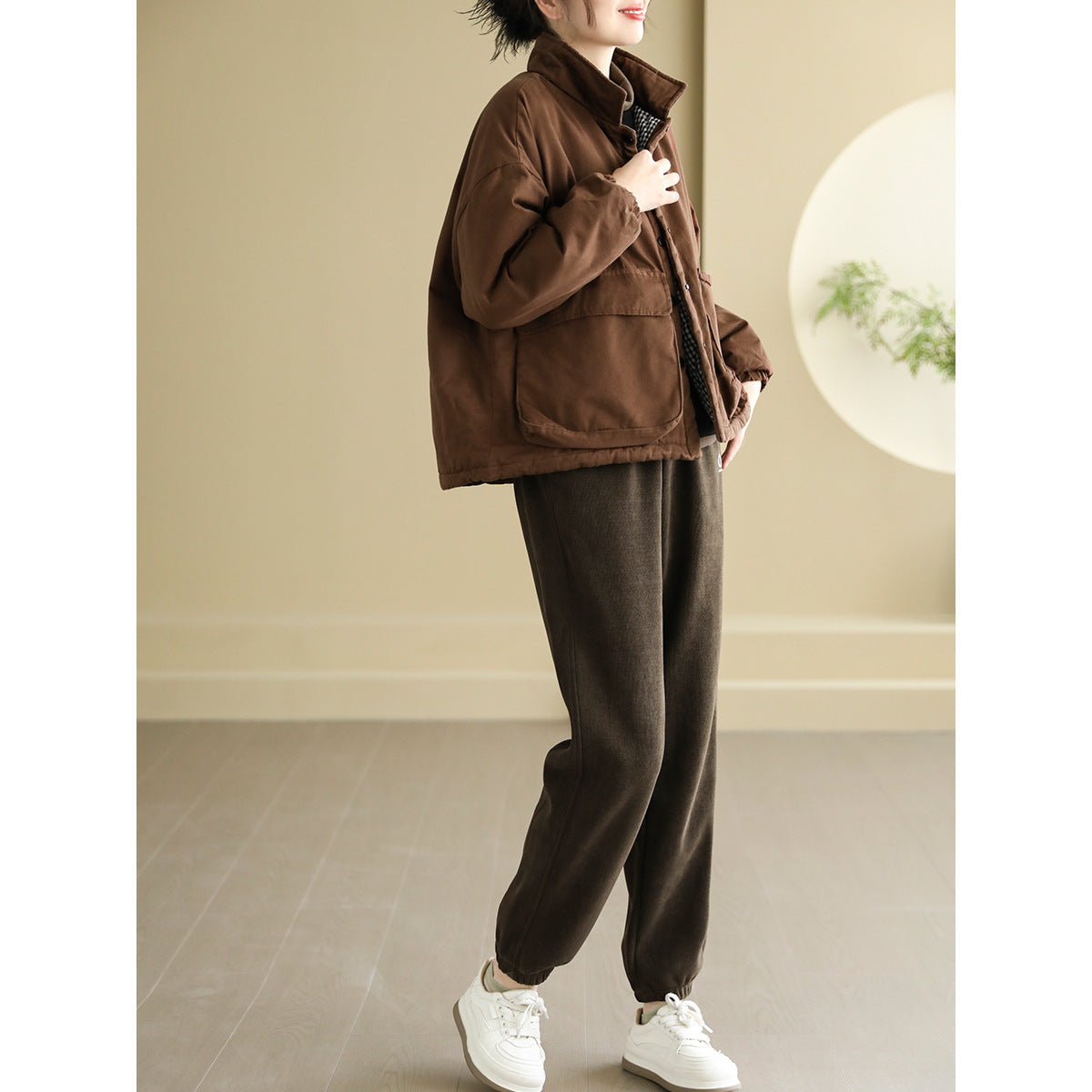 Womens Multi Side Pockets Plus Size Winter Coats