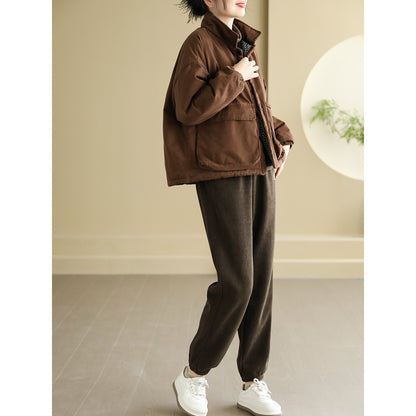 Womens Multi Side Pockets Plus Size Winter Coats