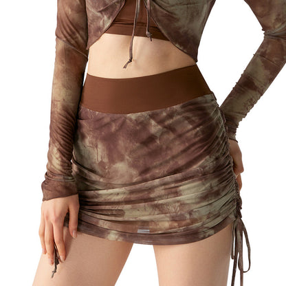 Skirts Tie Dye Mesh Yoga Skirt Activewear Trend