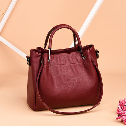 Retro Korean PU Leather Bucket Bag Minimalist Vintage 2025 Trend