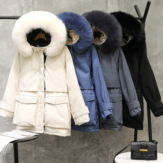 Fur Collar Duck Down Filling Warm Winter Coats For Women