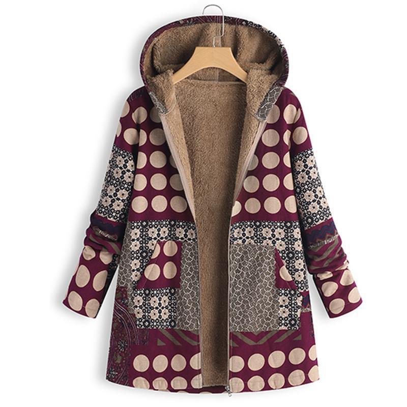 Women's Printed Casual Warm Jacket – Coats Outfits Women & Cozy Winter Style Overcoats
