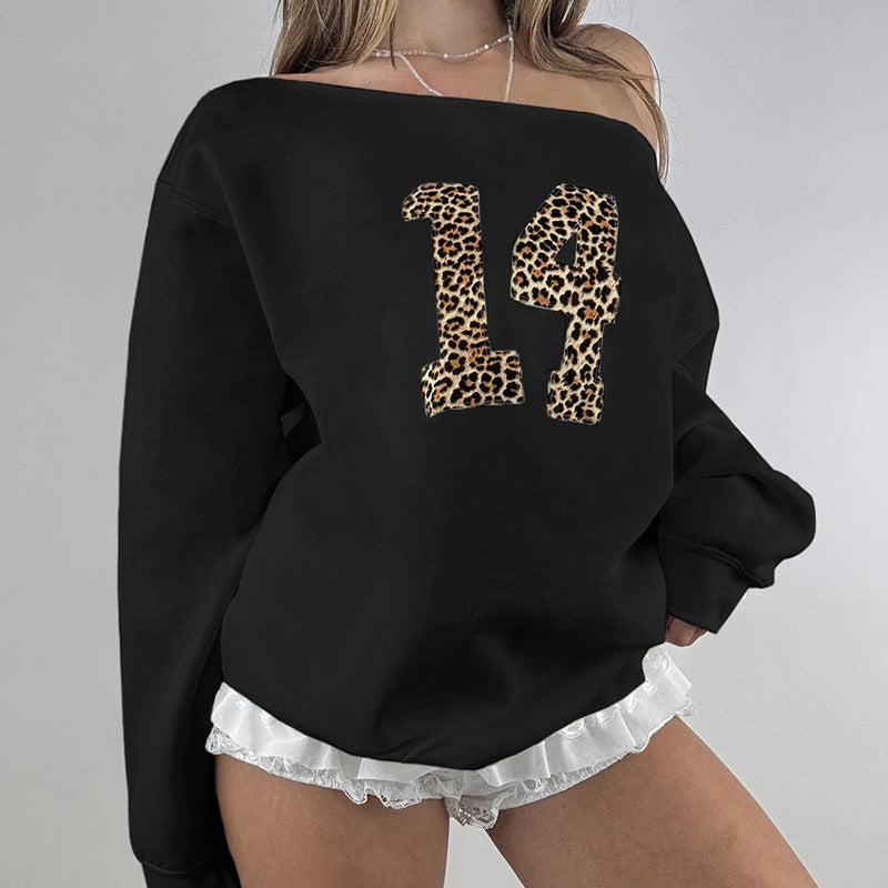 Leopard Print Digital Sweater for Women – Loose Pullover, Cute Street & Winter Outfit