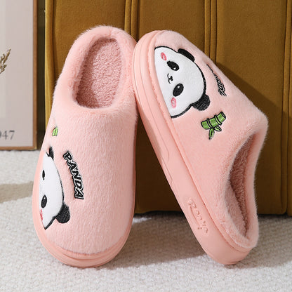 Cute Cartoon Panda Winter Slippers – Cozy Unisex Indoor Footwear for Couples
