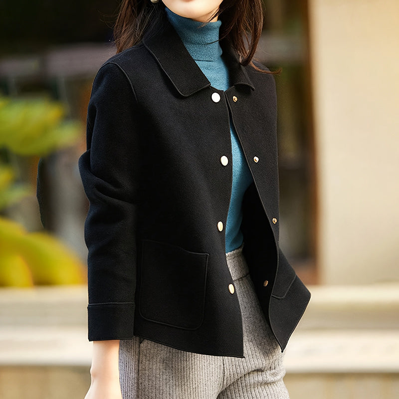 Women Turn Down Collar Hooded Fluffy Outwear Coats