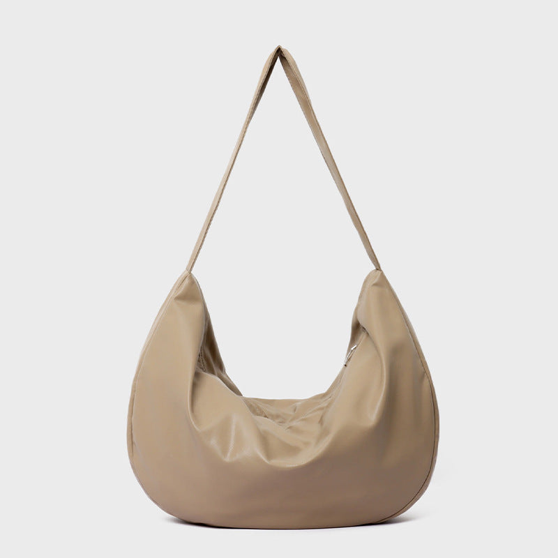 Large Capacity Soft Leather Tote Bag Minimal Chic Shoulder Crossbody