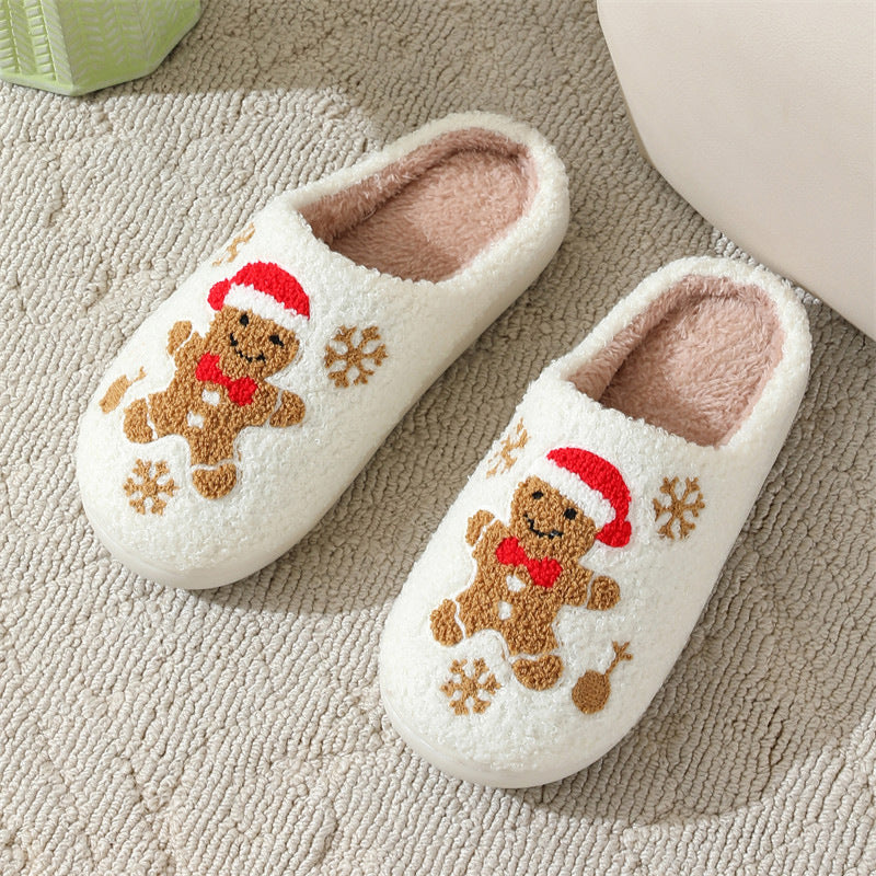 Christmas Fuzzy Snowflake Slippers – Warm Indoor House Shoes