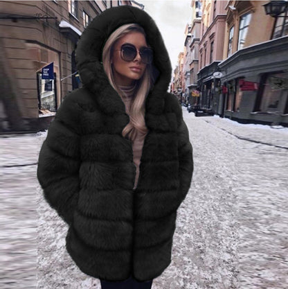 Faux Fur Suede Thick Women Winter Jackets