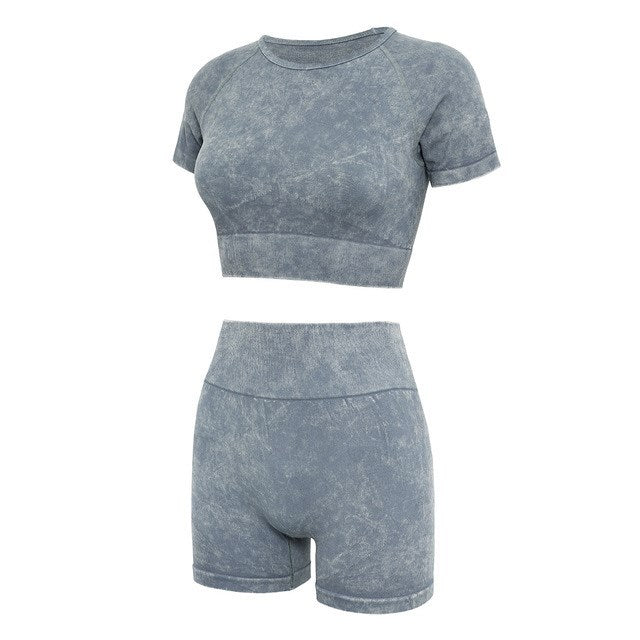 Seamless Cotton Yoga Two-Piece Outfit Set | Comfortable Activewear Style 2025