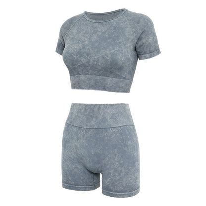 Seamless Cotton Yoga Two-Piece Outfit Set | Comfortable Activewear Style 2025