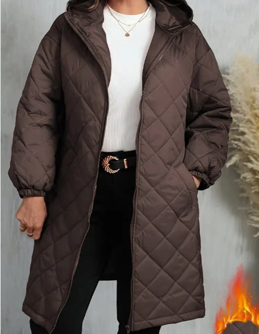 Elegant Hooded Zipper Cotton Puffer Jackets – Coats for Women Casual & Winter Outfits