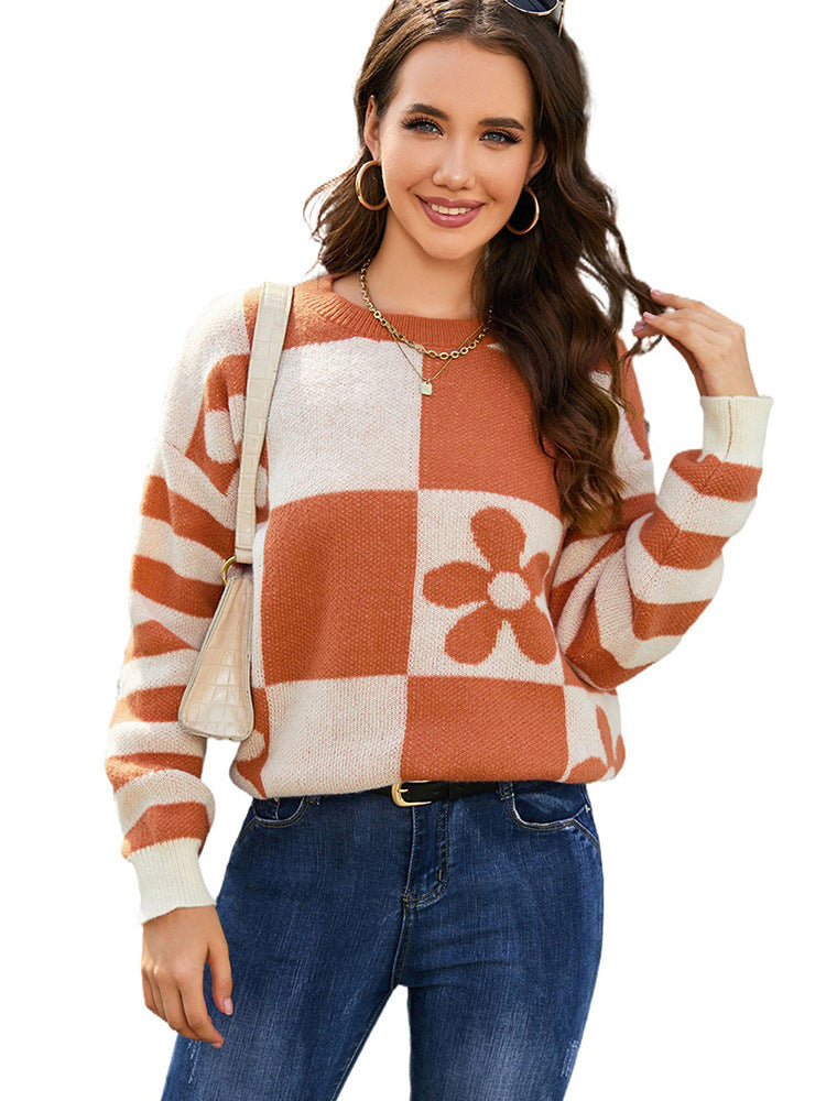 Round Neck Warm Sweater for Women – Casual Pullover, Cozy Japanese & Korean Winter Outfit