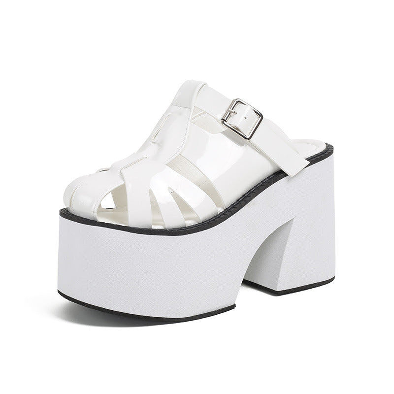 New Season Design High Heel Chunky Platform Women Slippers