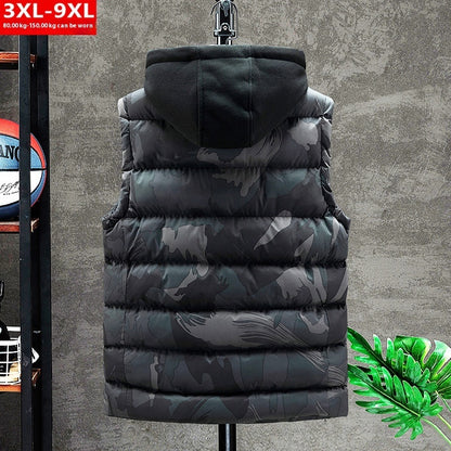 Camouflage Print Puffer Vest Cute Sleeveless Bubble Coats For Women