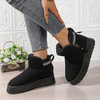 Pretty Warm Suede Ladies Snow Boots