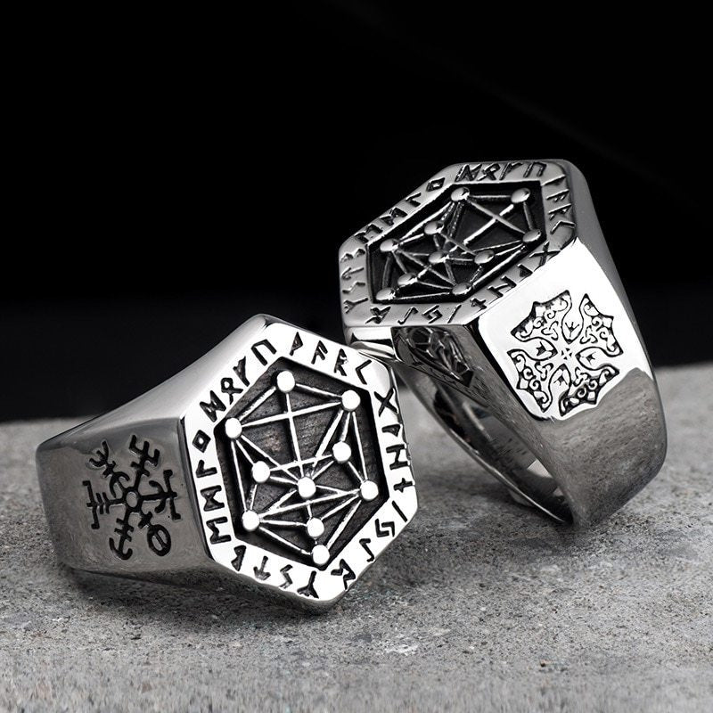 Mysterious Angel Of Life Seal Adjustable Rings For Men