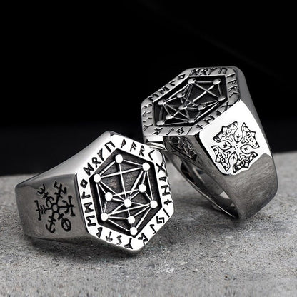 Mysterious Angel Of Life Seal Adjustable Rings For Men