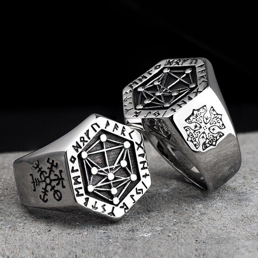 Mysterious Angel Of Life Seal Adjustable Rings For Men