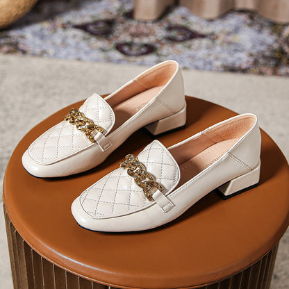 Womens Low Square Heel Flat Sole Pretty Elegant Shoes