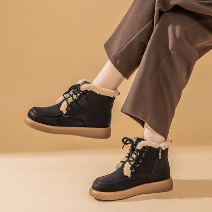 Stars Printed Flat Sole Plush Winter Snow Boots